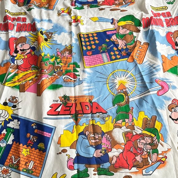 Vintage Zelda Nintendo Super Mario Bros & Legend Of Zelda Twin Sheet Set1988 - Picture 6 of 11